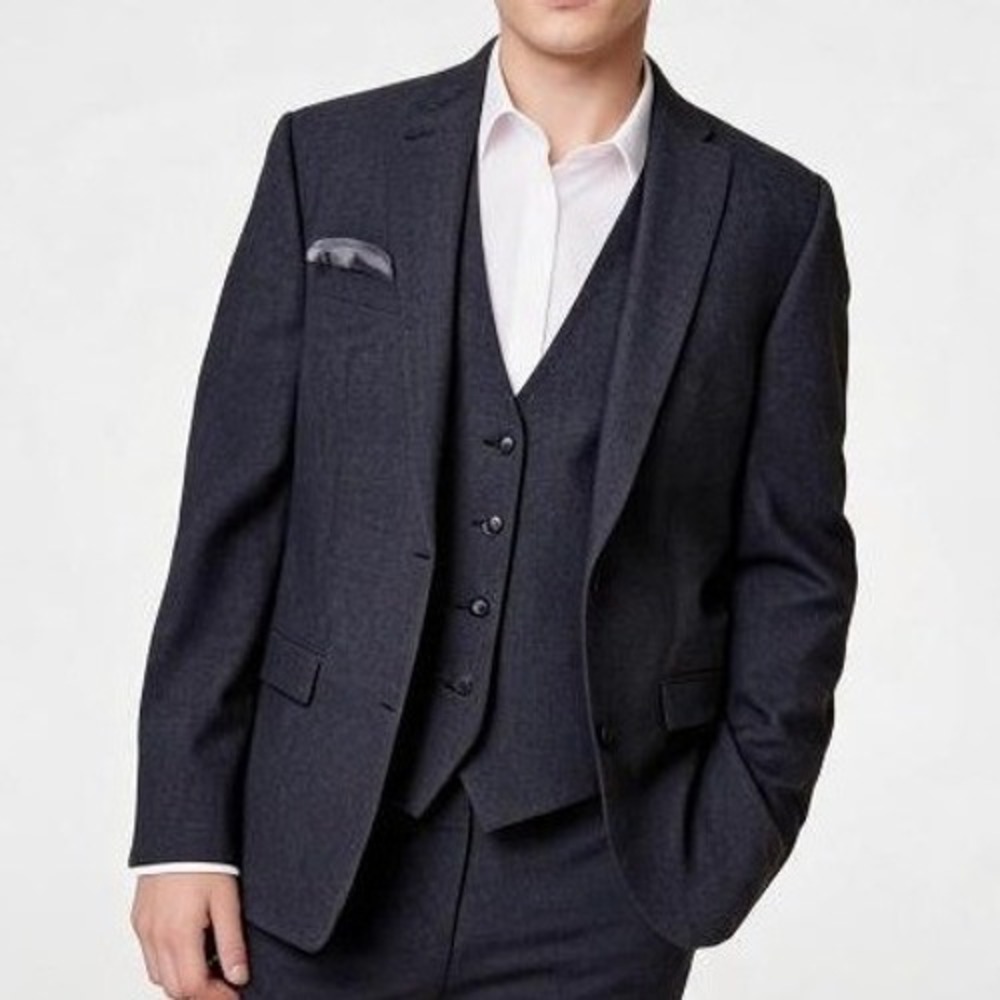 Bar III Men Sport Coat 34S Charcoal Slim Fit Wool Blend Business Casual NWT